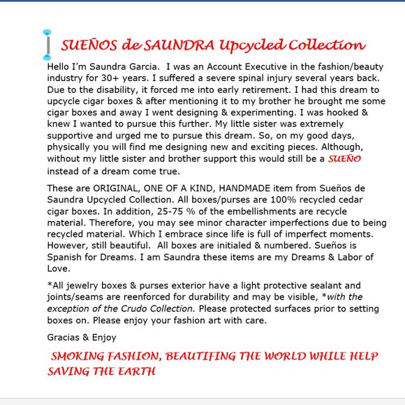 Suenos de Saundra Upcycled, Extremely Rare GOLD EDITION SINISTRO Cigar Box, - Picture 8 of 12